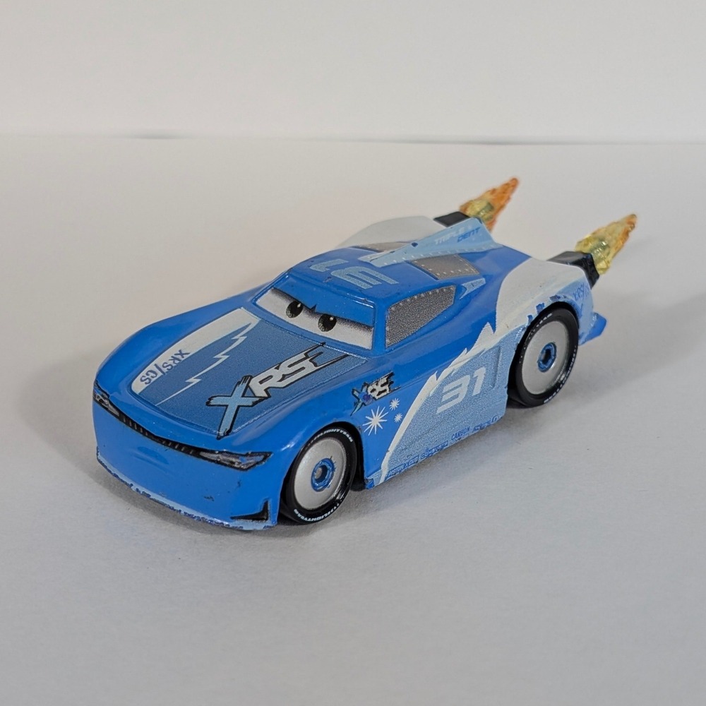 Disney Pixar Cars XRS Rocket Racing Cam Spinner Blue Diecast Car